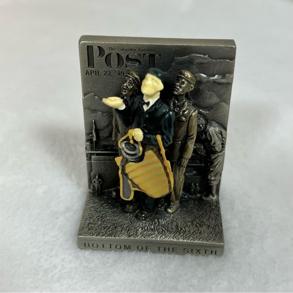 Vintage Goebel Norman Rockwell Pewter Bottom Of The Sixth NEW